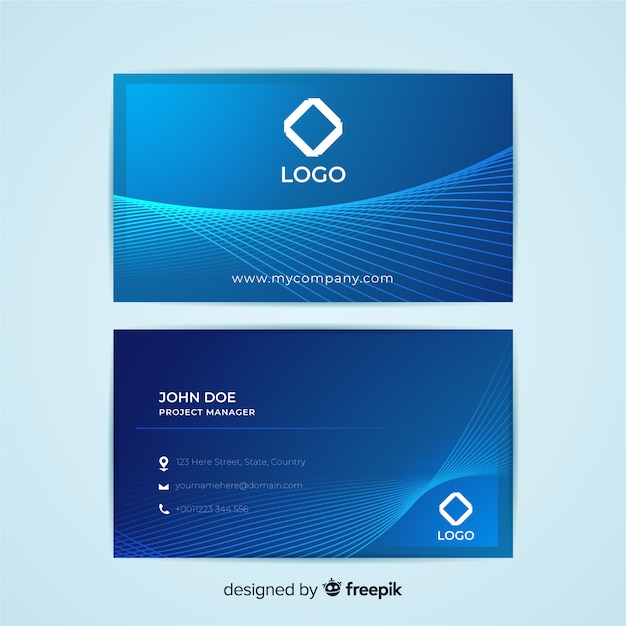 Flat abstract business card template