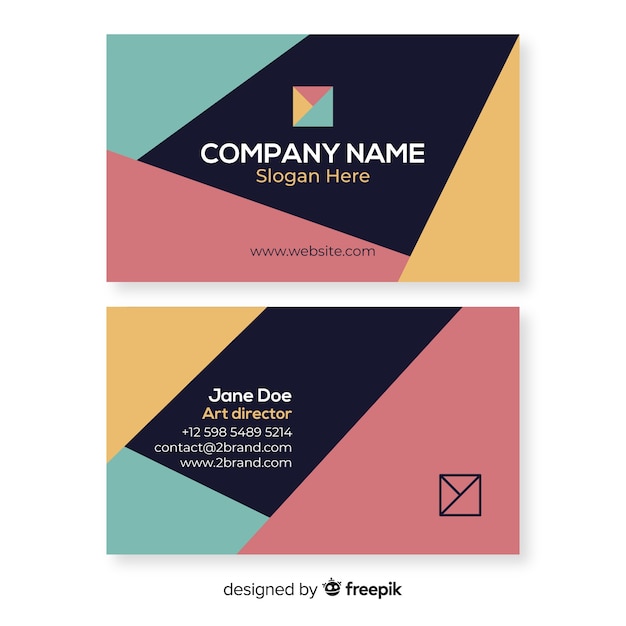 Flat abstract business card template