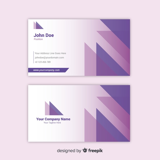 Flat abstract business card template