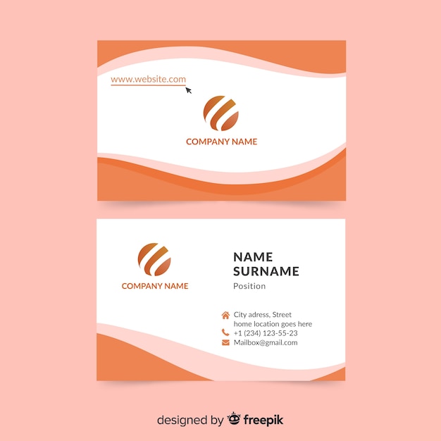 Free vector flat abstract business card template