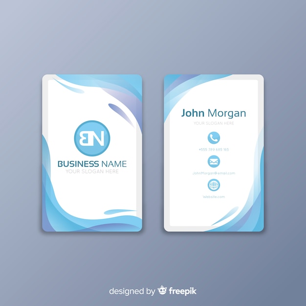 Free vector flat abstract business card template