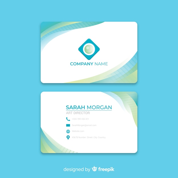 Flat abstract business card template