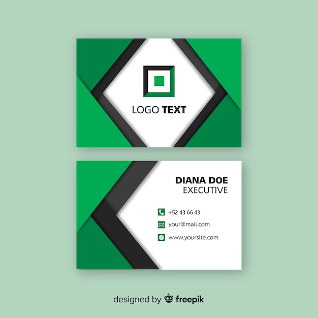 Flat abstract business card template