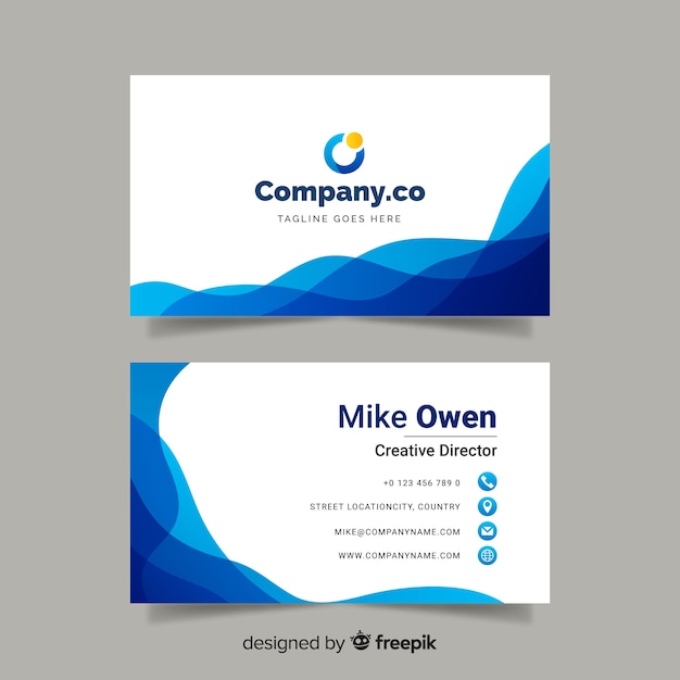 Free vector flat abstract business card template