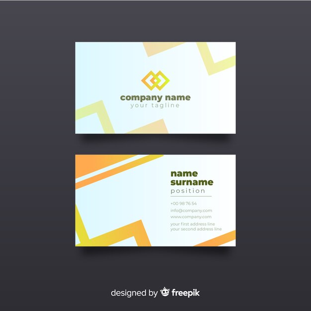 Flat abstract business card template