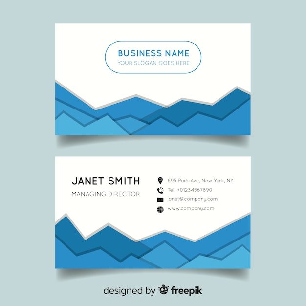 Free vector flat abstract business card template