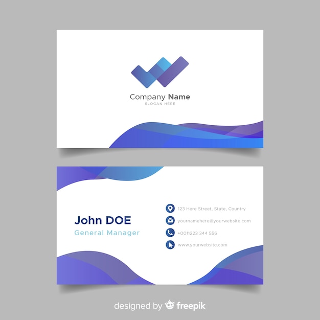 Flat abstract business card template