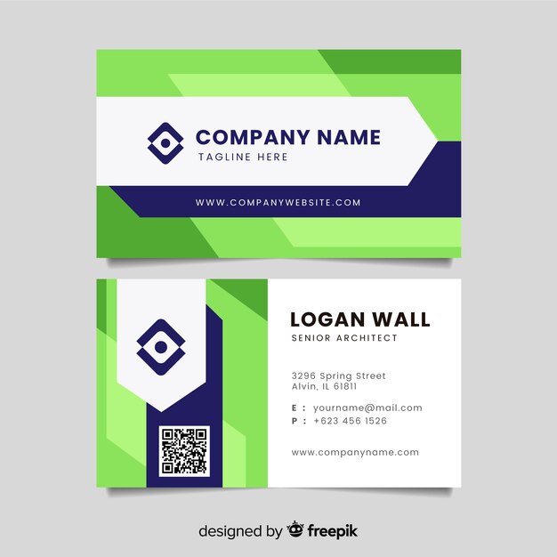 Flat abstract business card template