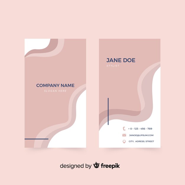 Flat abstract business card template