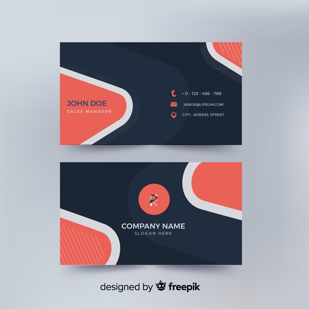 Flat abstract business card template