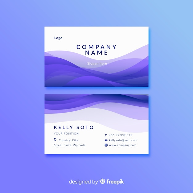 Flat abstract business card template