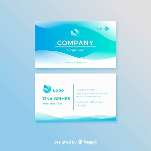 Flat abstract business card template