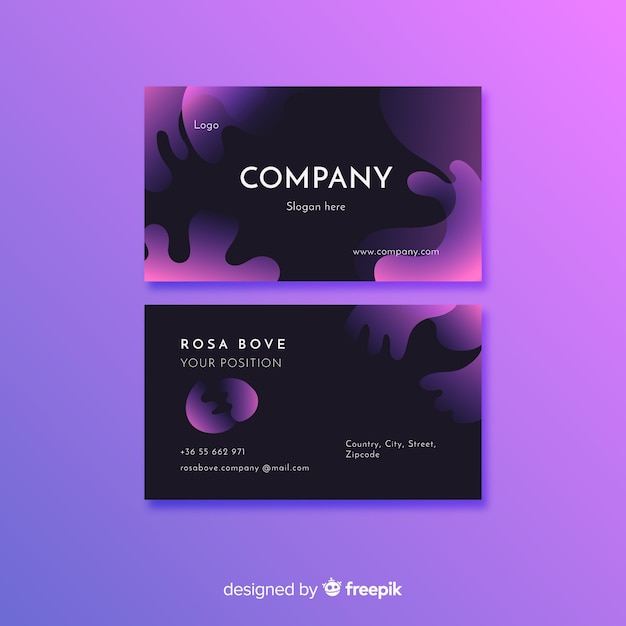 Free vector flat abstract business card template