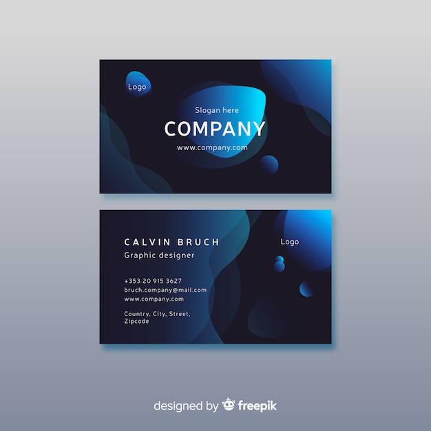 Flat abstract business card template