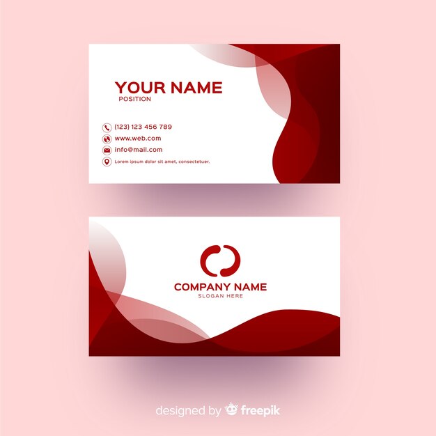 Flat abstract business card template