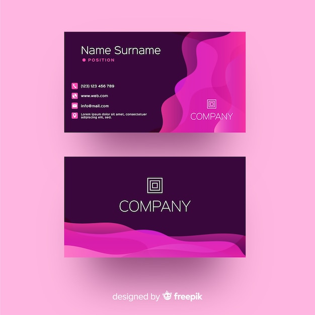 Flat abstract business card template