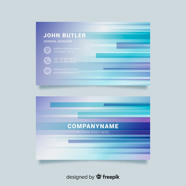 Flat abstract business card template