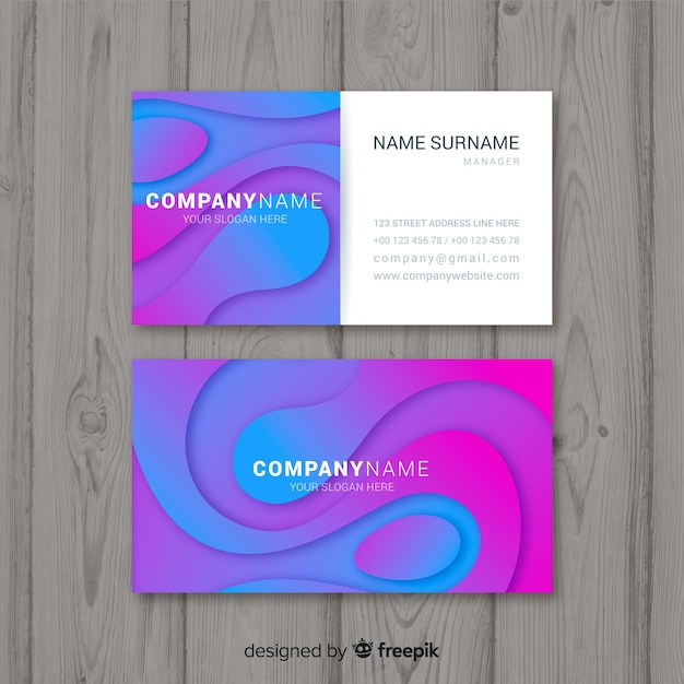 Flat abstract business card template