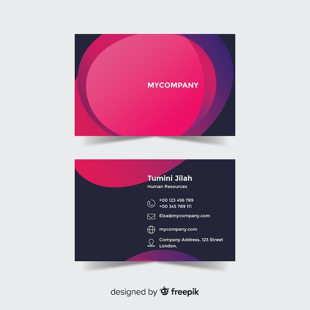 Flat abstract business card template