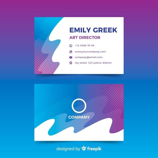 Flat abstract business card template