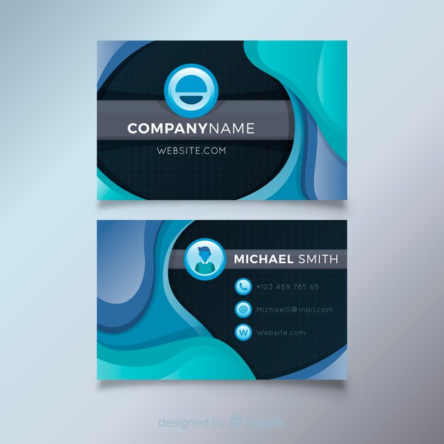 Flat abstract business card template