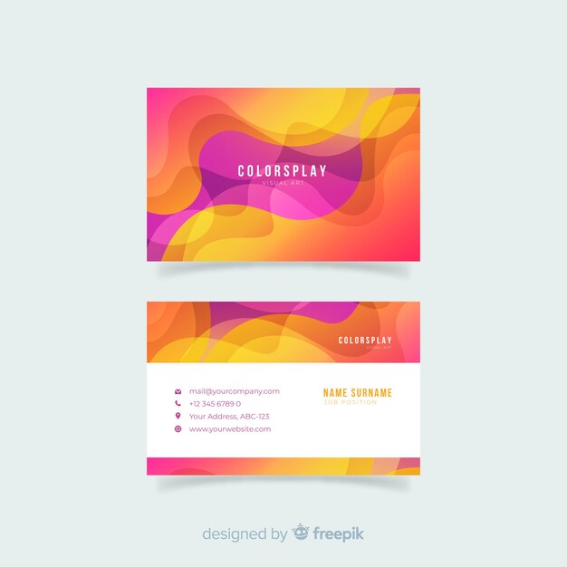 Flat abstract business card template