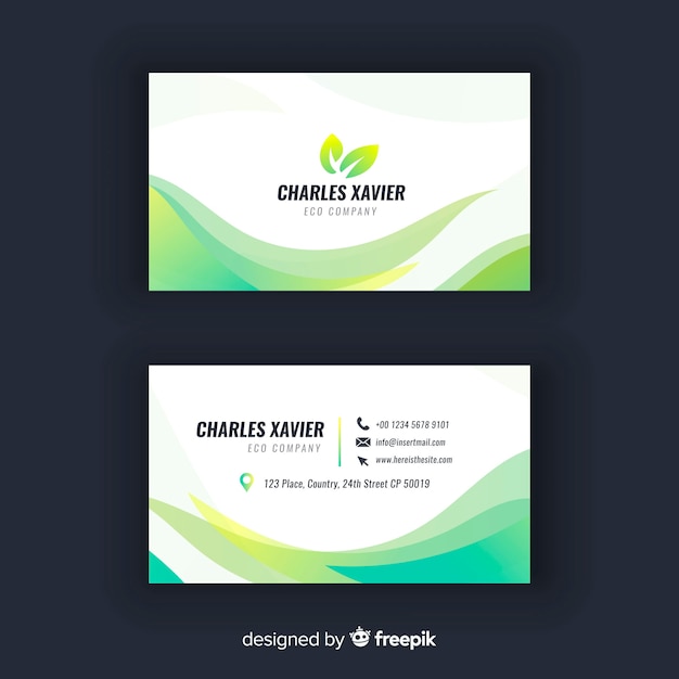 Flat abstract business card template