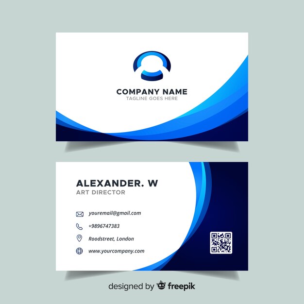 Flat abstract business card template