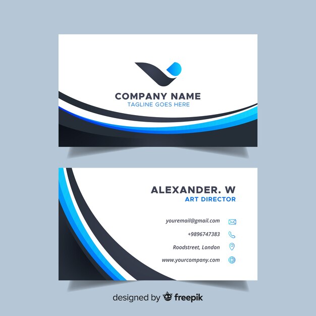 Flat abstract business card template