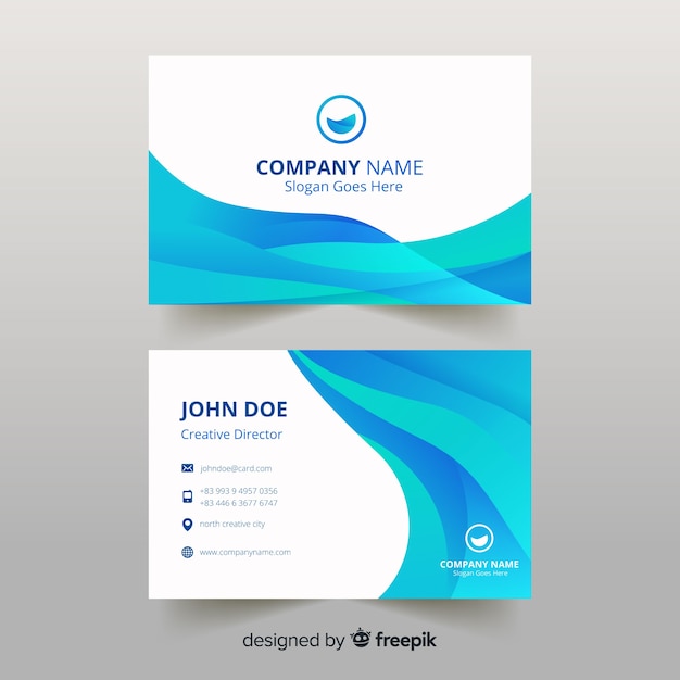 Flat abstract business card template