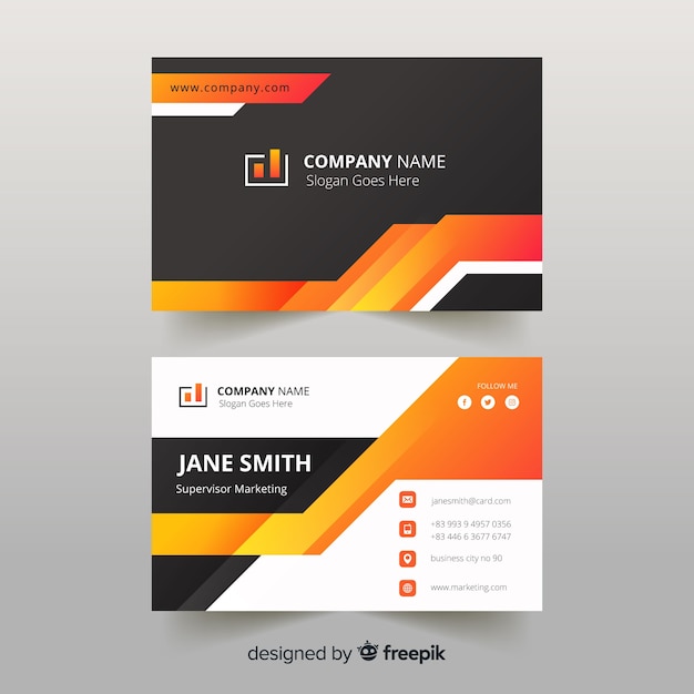 Flat abstract business card template