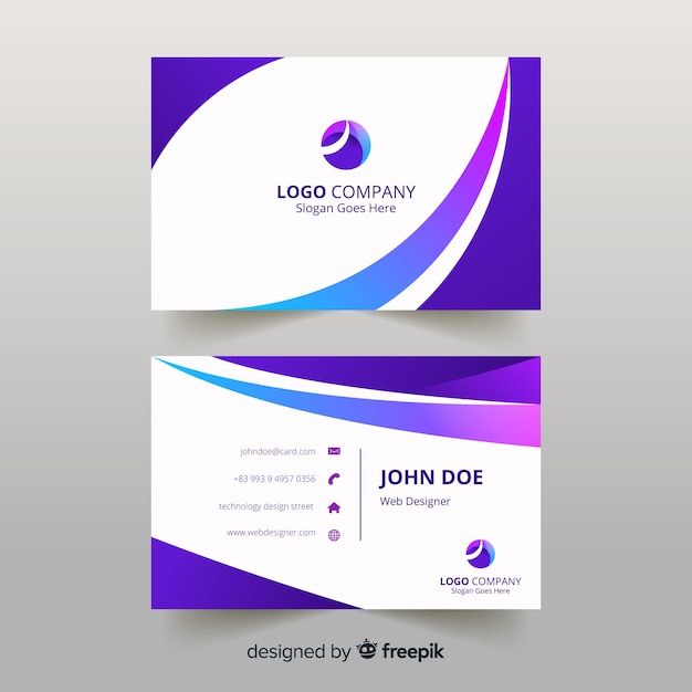 Flat abstract business card template