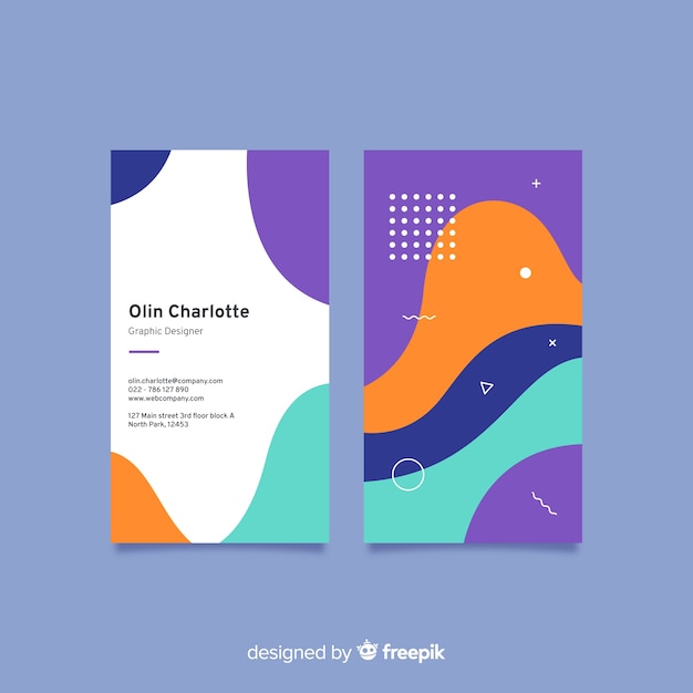 Flat abstract business card template