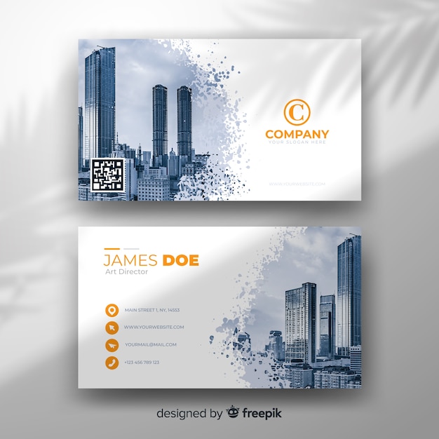 Flat abstract business card template