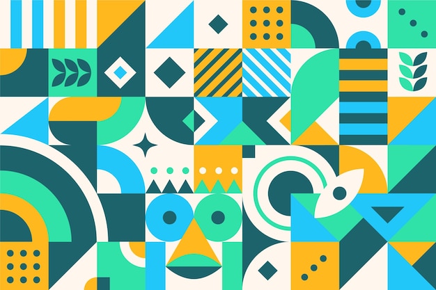 Flat abstract colorful geometric shapes