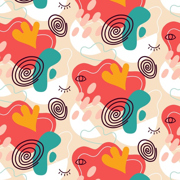 Flat abstract doodle pattern design
