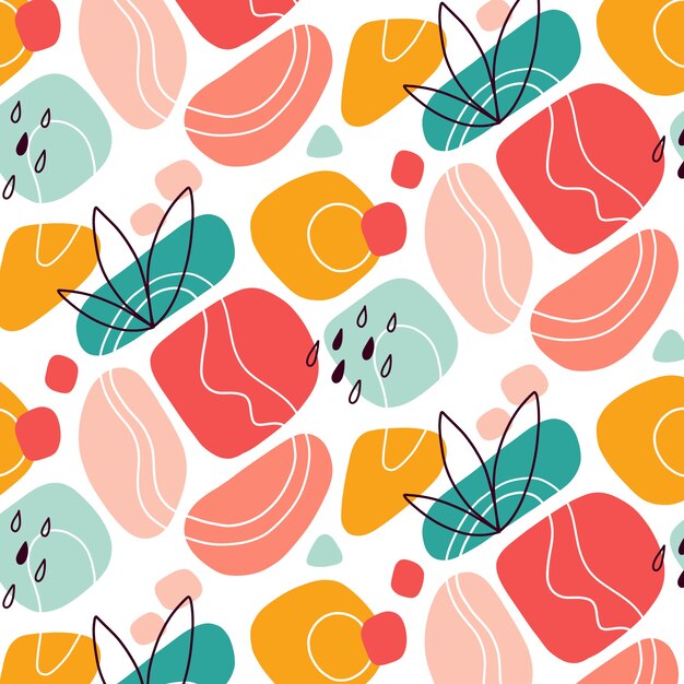 Free vector flat abstract doodle pattern design