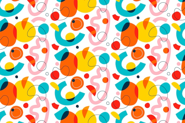 Flat abstract doodle pattern design