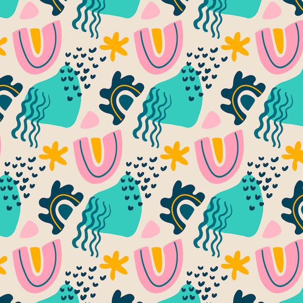 Free vector flat abstract doodle pattern design