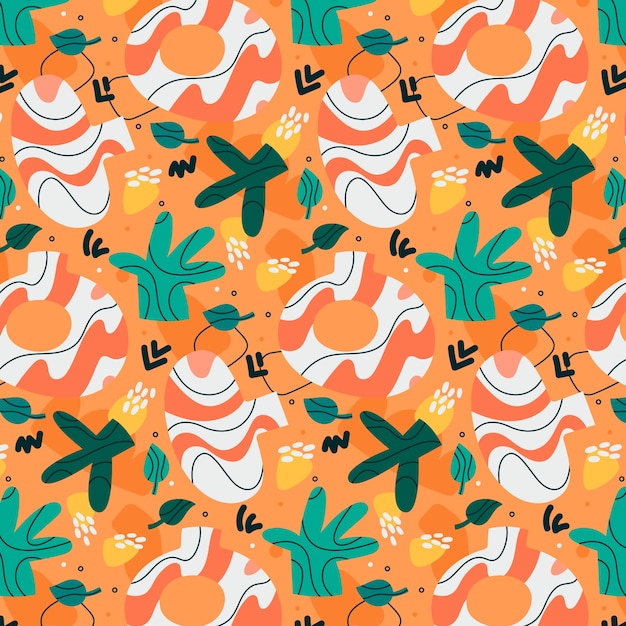 Flat abstract doodle pattern design