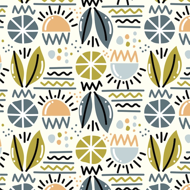 Free vector flat abstract doodle pattern design