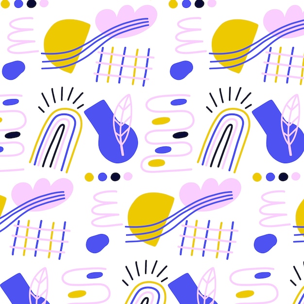 Free vector flat abstract doodle pattern design