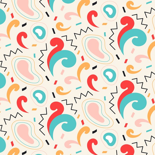 Flat abstract doodle pattern design