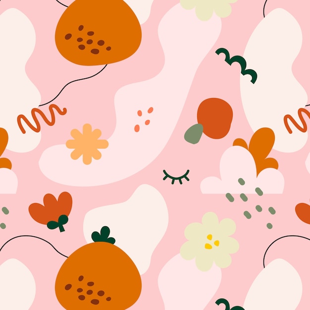 Flat abstract doodle pattern design