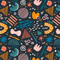 Free vector flat abstract doodle pattern design