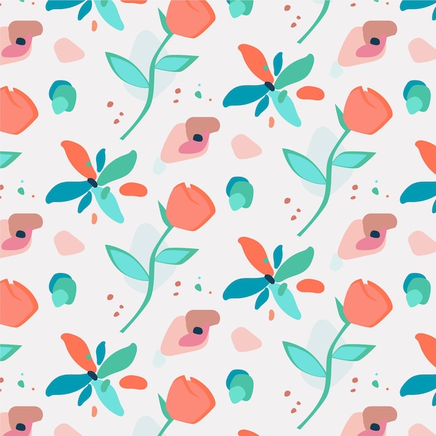 Flat abstract floral pattern