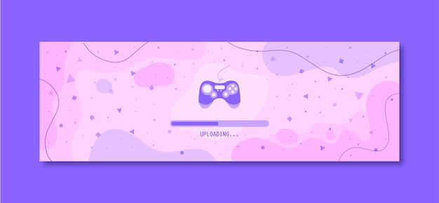 Free vector flat abstract gaming twitter header