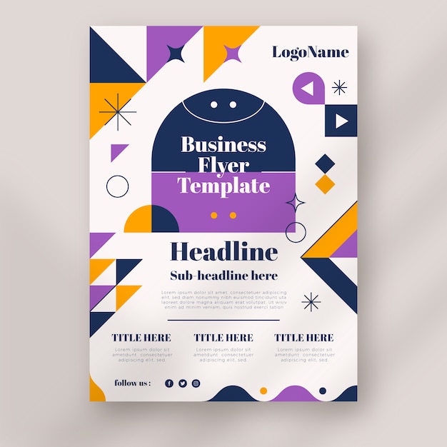 Flat abstract geometric business flyer