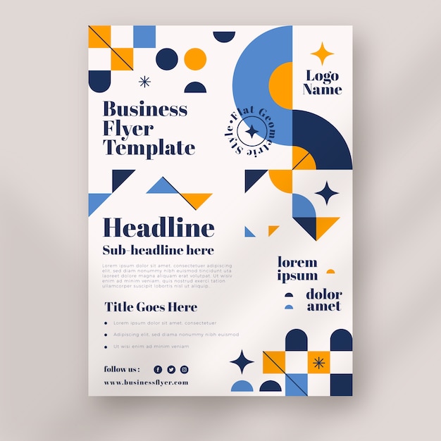 Free vector flat abstract geometric business flyer