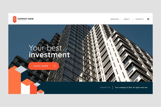 Flat abstract geometric real estate landing page